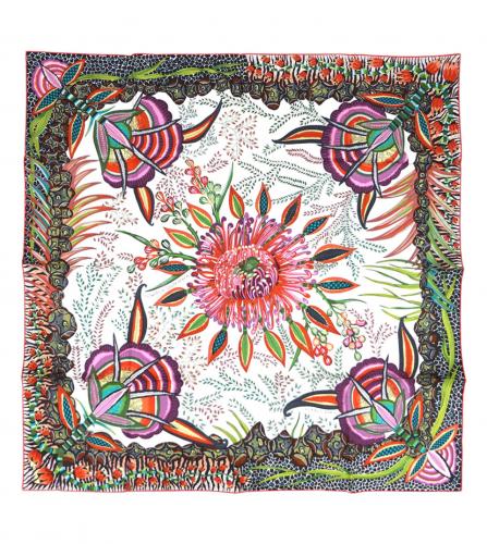 HERMES SILK SCARF 90 FLOWERS OF SOUTH AFRICA