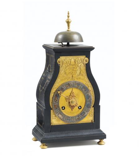 Louis XIV Ebony veneered clock