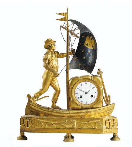 An Empire-period ormolu clock