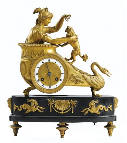 Restoration period gilt bronze clock