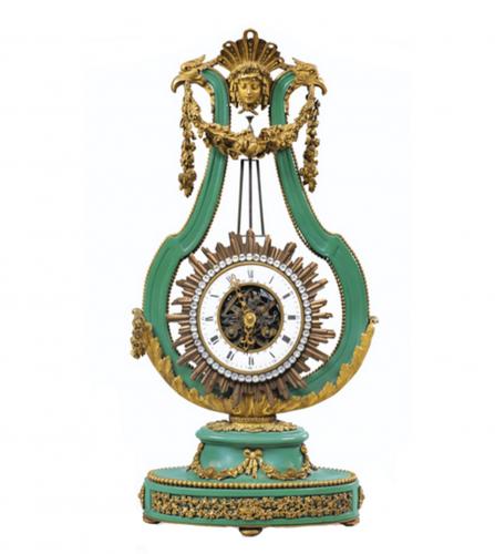 Louis XVI style lyre clock