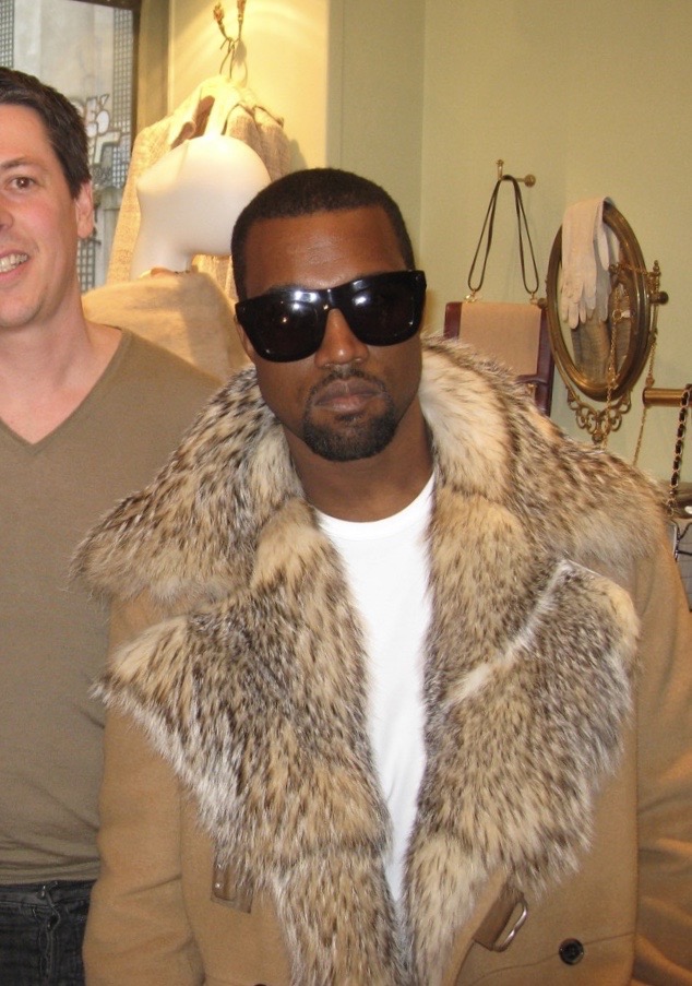 Kanye West with our Expert Buyer Sacha at Vintage Paris