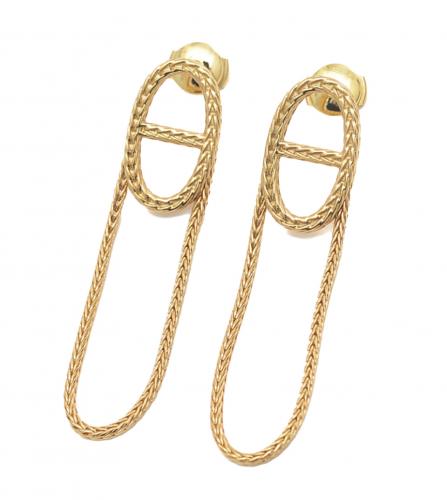 HERMES CHAINE D'ANCRE GOLD EARRINGS