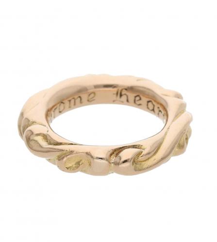 CHROME HEARTS SCRL BAND GOLD RING