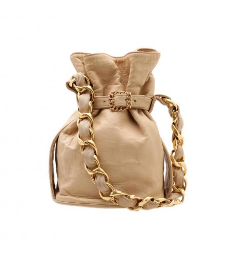 CHANEL BEIGE EVENING BAG