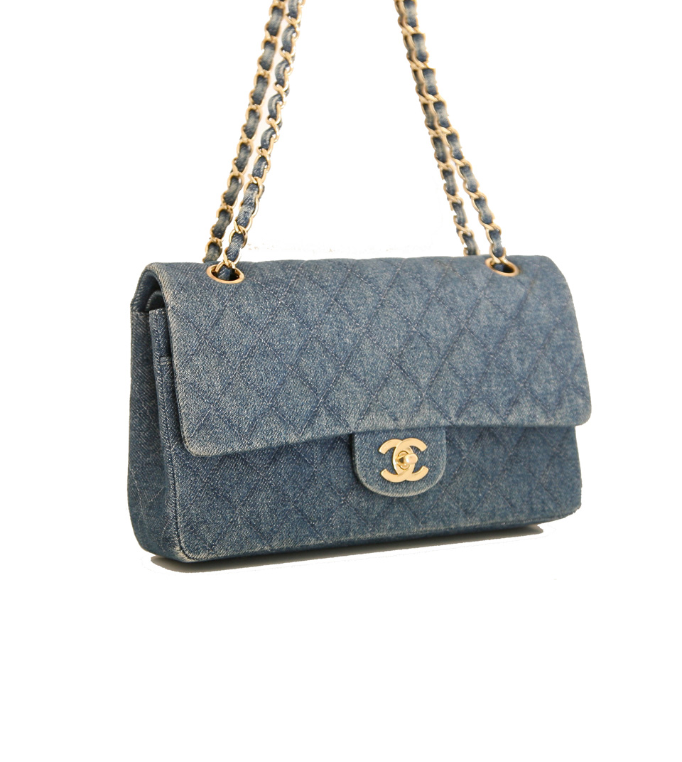 CHANEL DENIM BLUE JEAN FLAP BAG 25 | VINTAGE PARIS