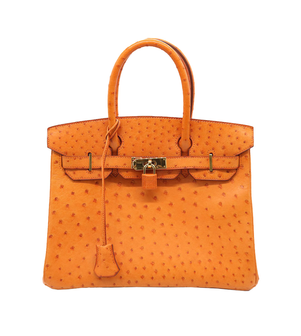 HERMES BIRKIN 30 OSTRICH ORANGE | VINTAGE PARIS