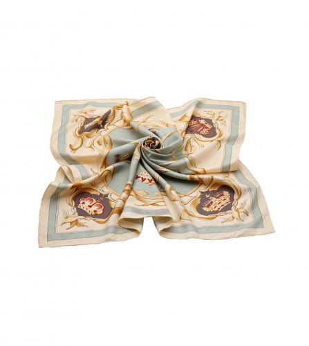 LES COURONNES IN LIGHT BLUE HERMES SCARF 90