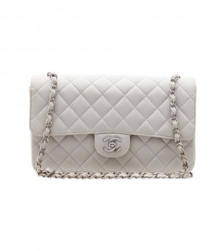 CHANEL LIGHT GRAY FLAP BAG