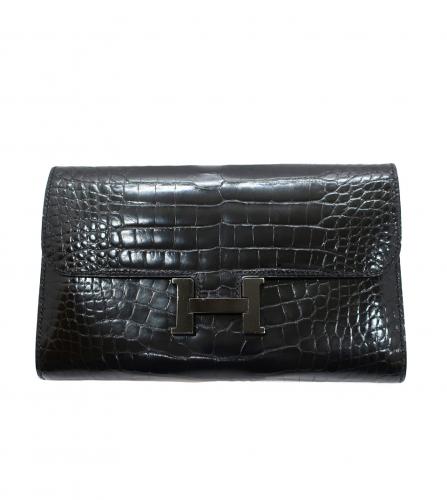 [Brand New] Hermes Constance Compact Alligator Wallet