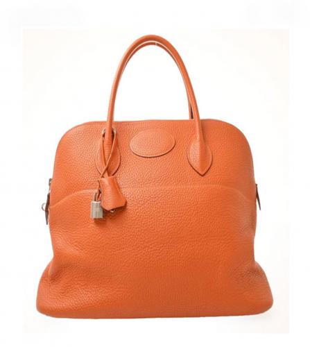 At Auction: Hermes Bolide Bag Clemence 35 Brown