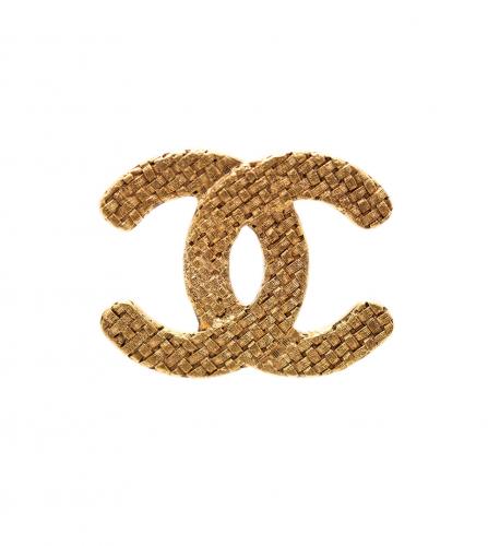 Chanel Quilted CC Logo Brooch Golden Metal ref873337  Joli Closet