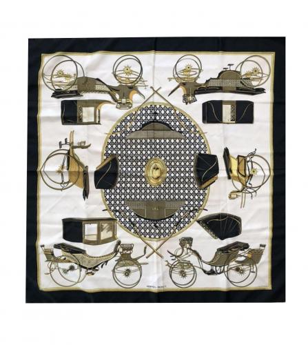 HERMES SILK SCARF LES VOITURES A TRANSFORMATION