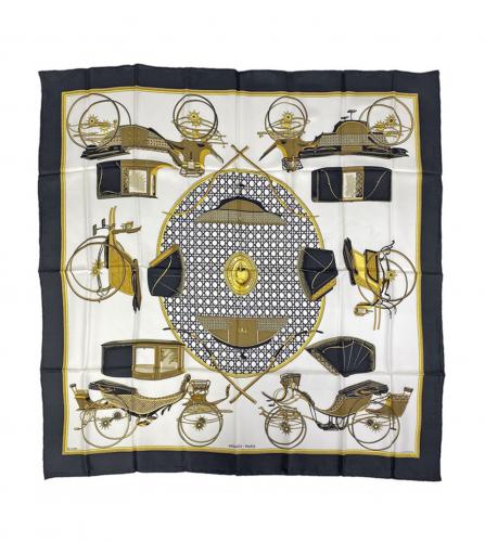 HERMES SILK SCARF LES VOITURES A TRANSFORMATION