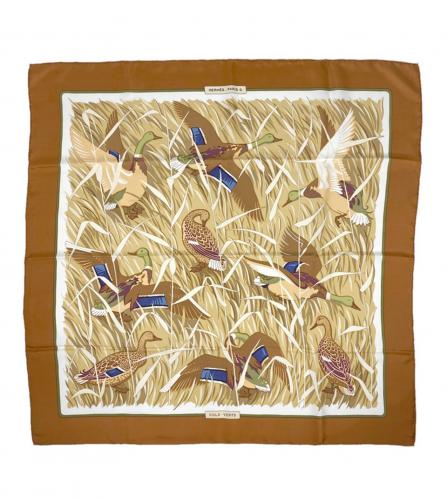 HERMES SILK SCARF COLS VERTS