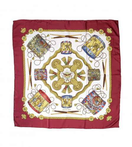 HERMES SILK SCARF LES TAMBOURS