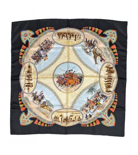 HERMES SILK SCARF CAVALIERS PEULS