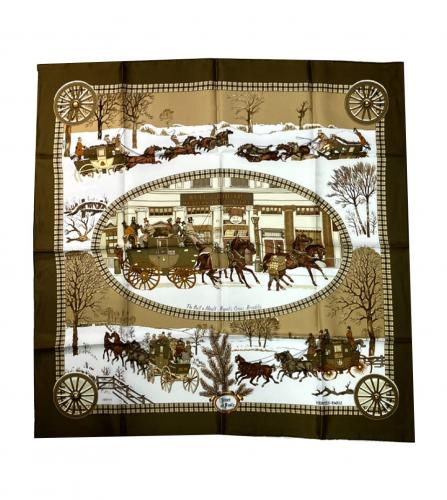 HERMES SILK SCARF L'HIVER EN POSTE