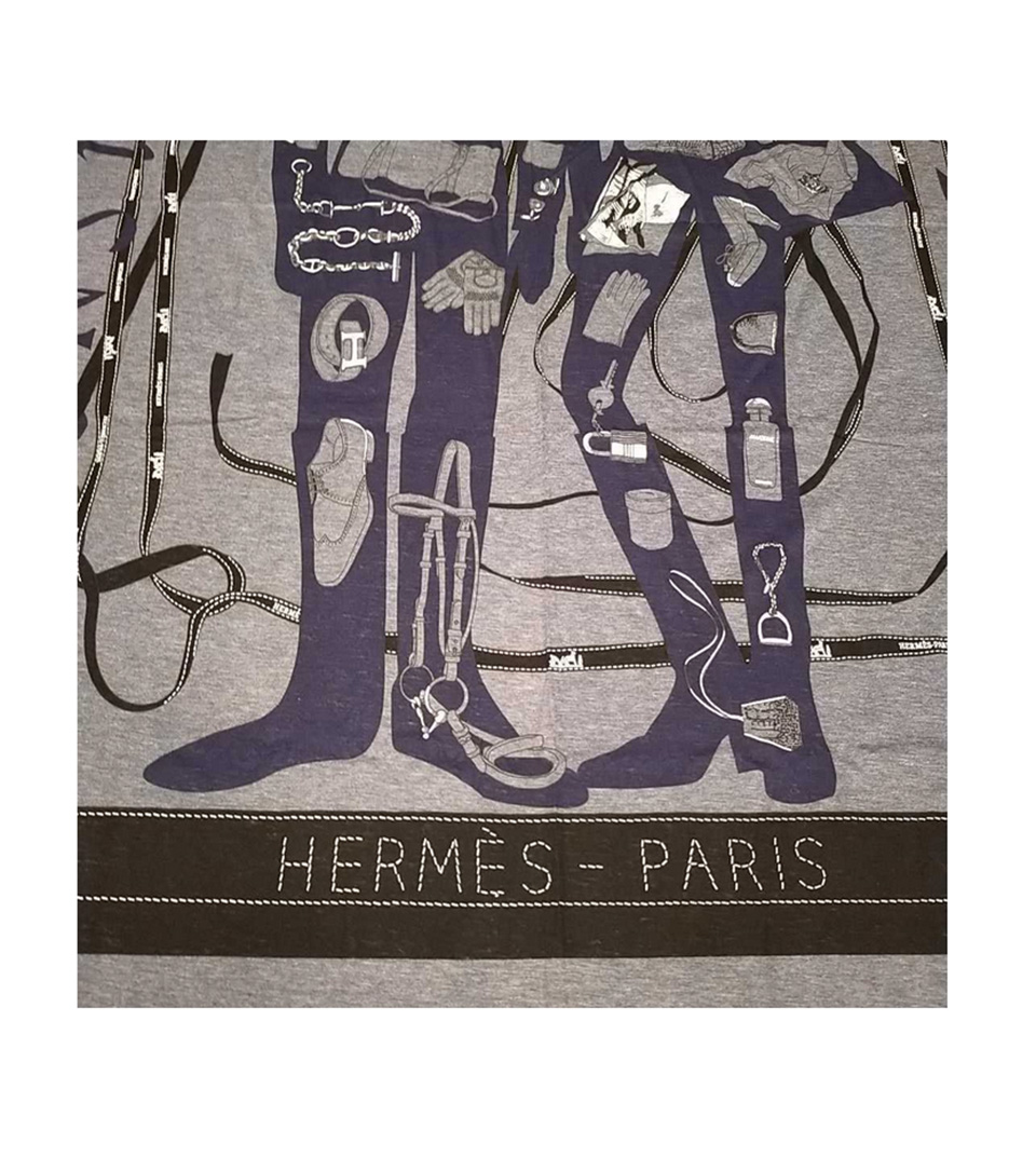 Hermes Monsieur et Madame Vintage Silk Scarf