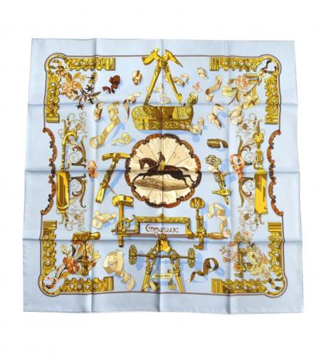 Sold at Auction: Louis Vuitton, Louis Vuitton Yellow Twill Silk Monogram  Scarf