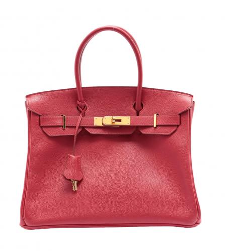 HERMES BIRKIN 30 COURCHEVEL ROUGE VIF