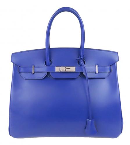 HERMES BIRKIN 35 BOX CALF BLUE ELECTRIC