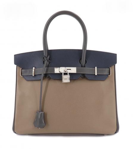 HERMES BIRKIN 30 ETOUPE GRAPHITE NAVY