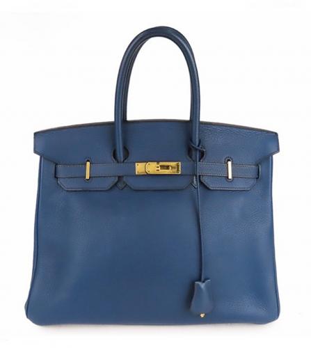 HERMES BIRKIN 35 TAURILLON CLEMENCE BLUE