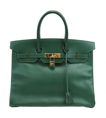 HERMES BIRKIN 35 BOX CALF GREEN