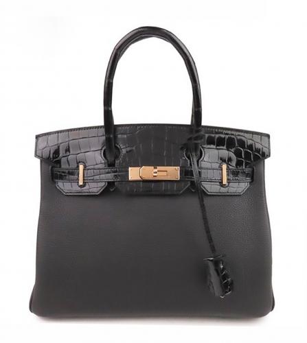 HERMES BIRKIN 30 NILOTICUS TOGO BLACK