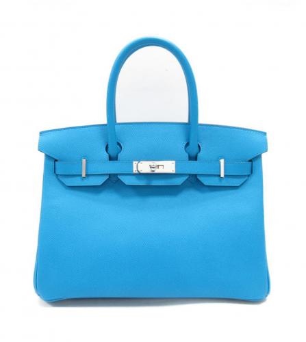 HERMES Birkin 30 blue Frida epson