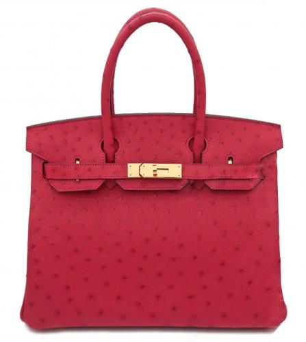 HERMES BIRKIN 30 OSTRICH ROUGE VIF