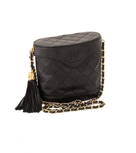 CHANEL BLACK CAMERA BAG