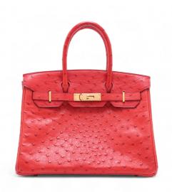 Hermes Birkin 30 Ostrich Rouge Vif