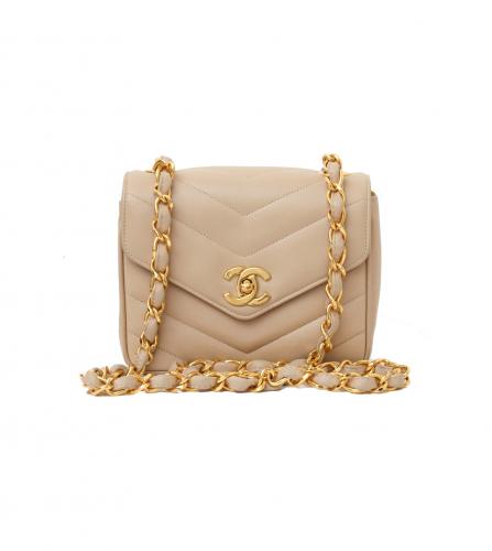 CHANEL BEIGE FLAP BAG