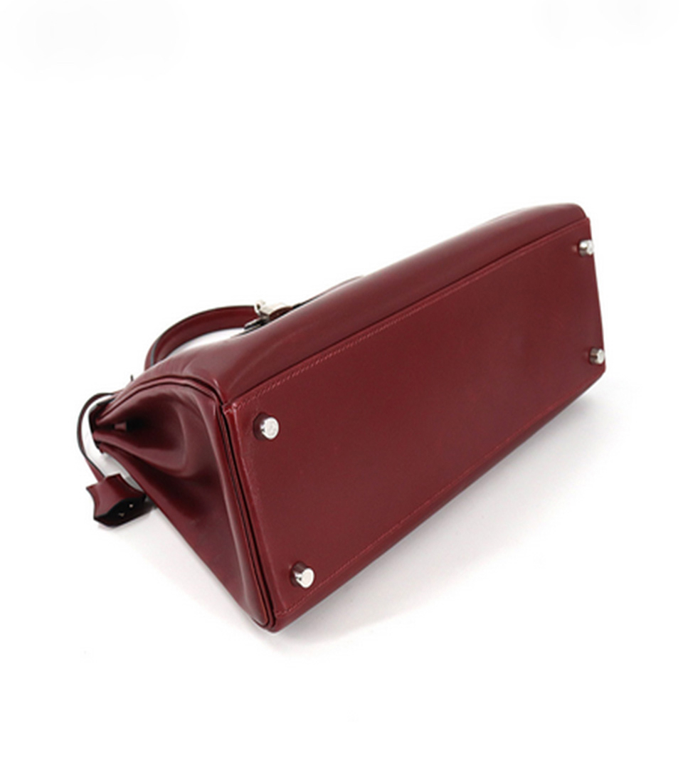 Hermes 32cm Limited Edition Tri-Color Rouge Vif & Rouge H Box Calf, Lot  #58070