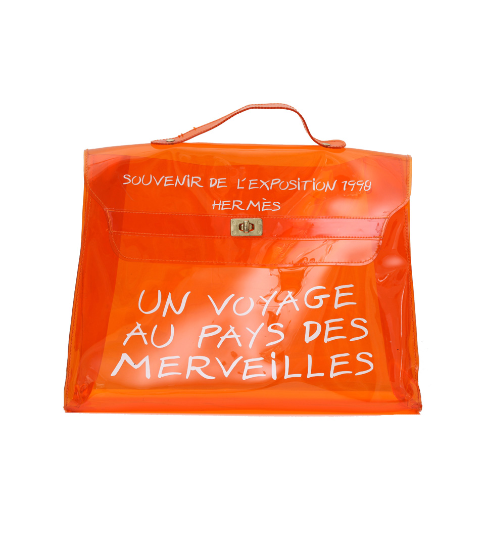 HERMES ORANGE VINYL SOUVENIR DE L'EXPOSITION KELLY | VINTAGE PARIS