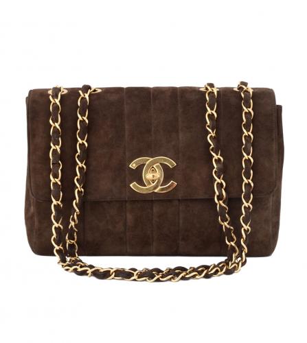 CHANEL MAXI BROWN FLAP BAG