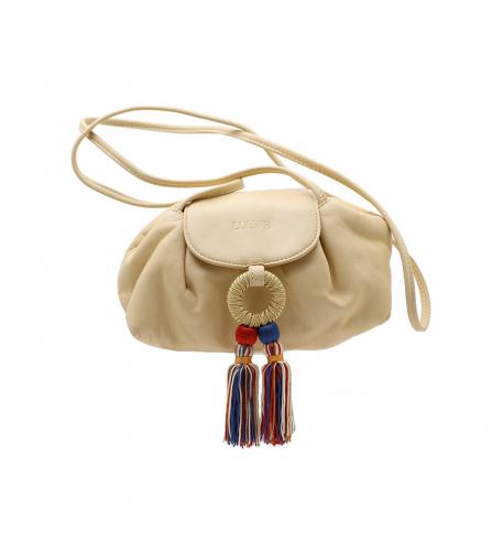  LOEWE CREAM TASSEL SHOULDER BAG