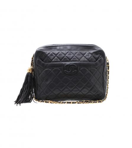 CHANEL BLACK CAMERA BAG