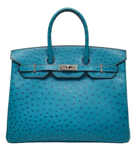 Sold at Auction: Hermes green ostrich Birkin 35 handbag