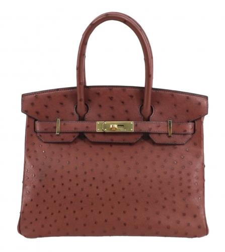 HERMES BIRKIN 30 OSTRICH BORDEAUX